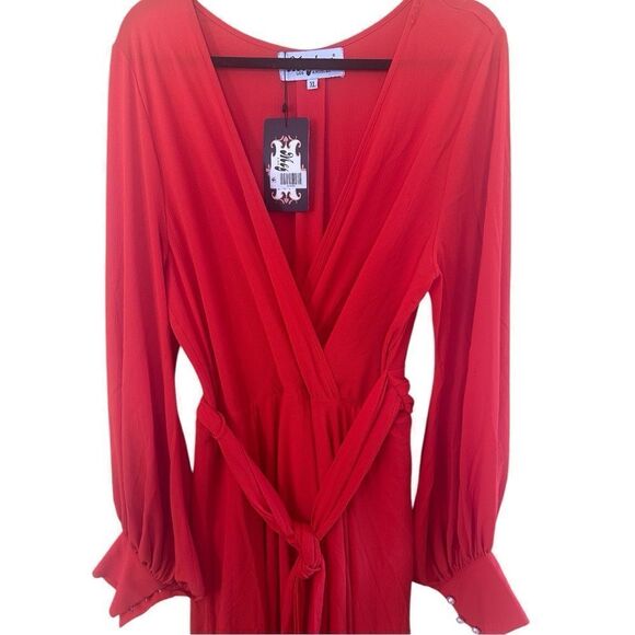 Meghan LA Lilypad Maxi Dress in Cherry Size XL - Picture 5 of 11